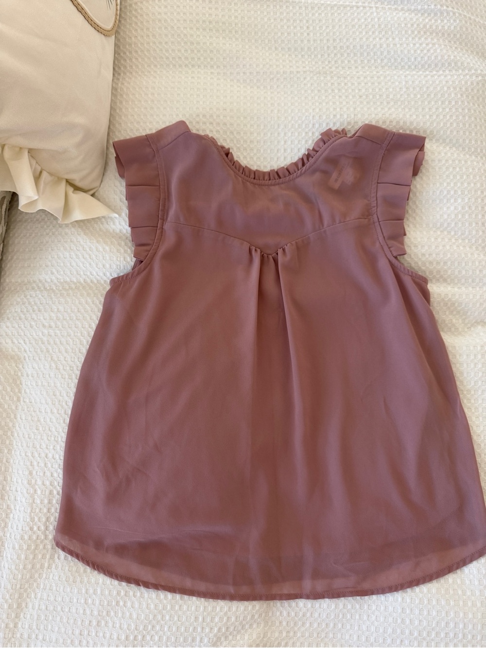 Monteau Mauve Ruffle Sleeve Blouse